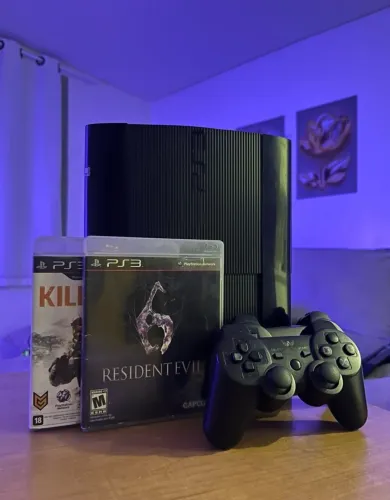 Ps3 Super Slim 500gb + 2 Controles + Jogos