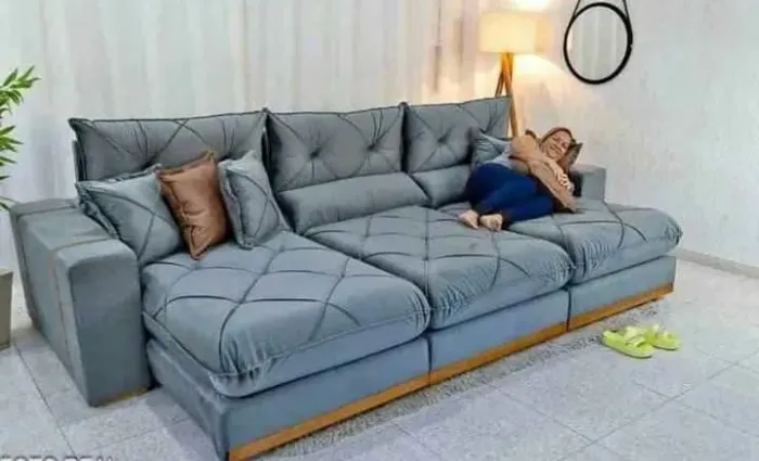 SOFÁ RETRÁTIL RECLINÁVEL GRAN BELLO 3.20 ESPUMA D33 MOLAS ENSACADA PILLOW TOP