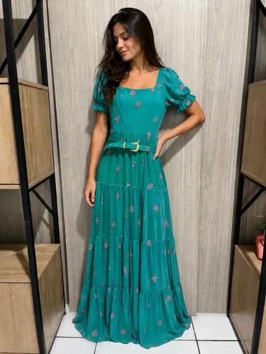 Vestido longo verde