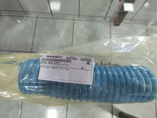 Mangueira espiral tubo em PU 10 × 7. com 5mts azul