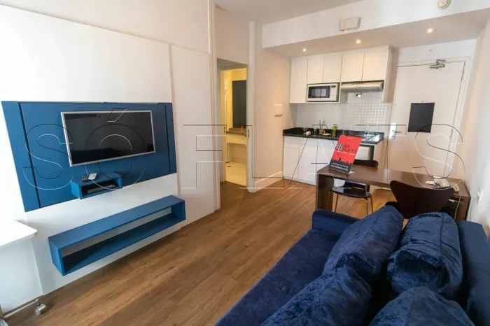 Flat com boa localização disponível para locação, em uma rua tranquila no coração do Itaim