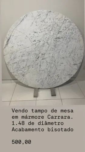 Tampo de mesa em mármore Carrara 