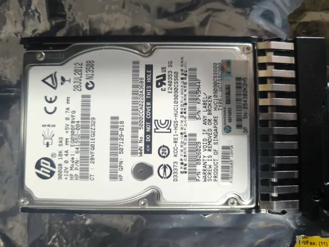 NOVO* - HD HP EG0900FBVFQ 900GB SAS 6Gbps 10K RPM SFF 2,5" SC Enterprise