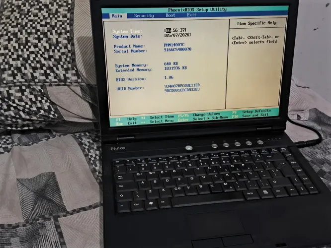 Notebook Philco DDR2 para arrumar ou retirar peças 