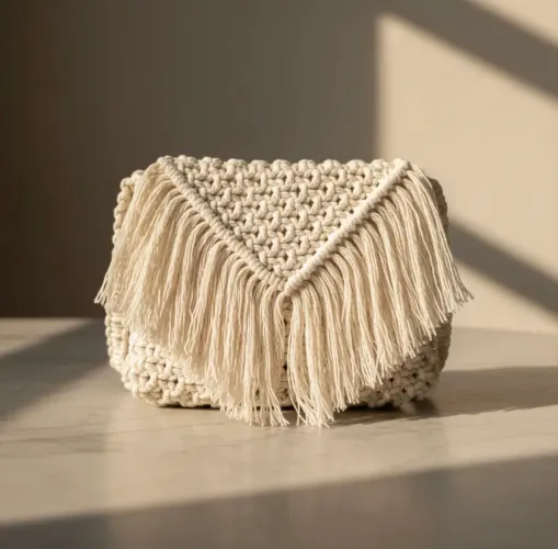 Bolsa transversal de Macramê 