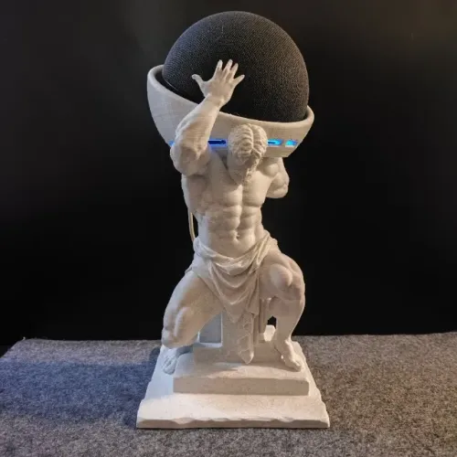 Suporte Decorativo Estátua Atlas para Alexa Echo Dot (4ª e 5ª Geração) - Premium
