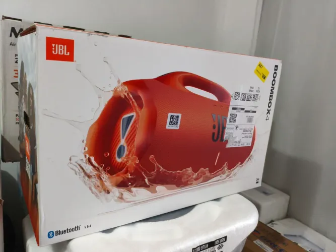 CAIXA JBL BOOMBOX 4 LARANJA LACRADA, COM NOTA E GARANTIA DE FÁBRICA. ZAP. *99