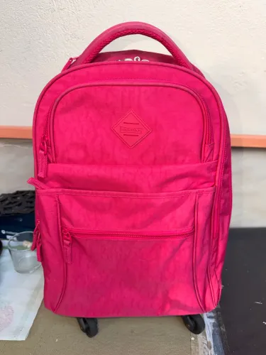 Mochila Sestini Rolling Crinkle Rosa de rodinhas