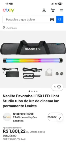Nanlite Pavotube II 15X LED Licht Studio tubo de luz de cinema luz permanente Leuhte