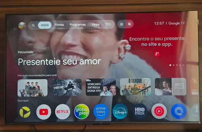 Smart *COM DEFEITO* TV TCL 55" QLED UHD 4K Google TV 55C655