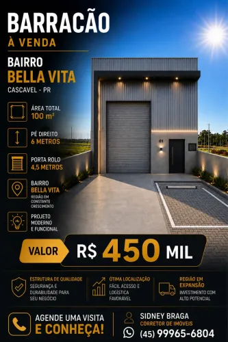 Barracão com 100 m²