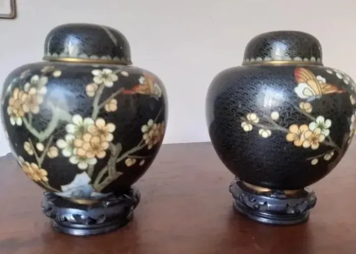 Par de vasos Cloisonne