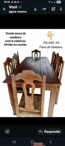 Mesa madeira 8 cadeiras