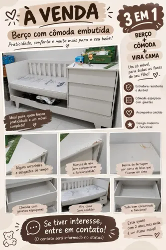 berço com cômoda embutida