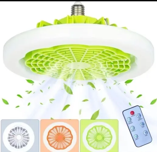 Ventilador de teto com luminária Led - Branco - Ventilador de teto com controle remoto