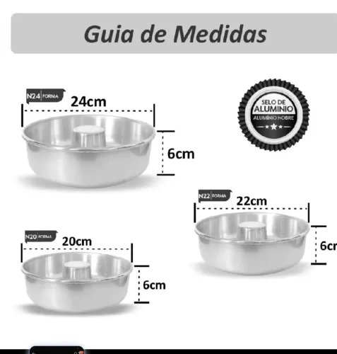 Formas redonda  p bolo pudim 
