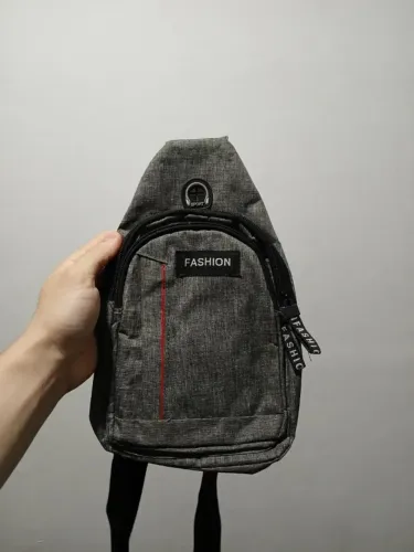 Bolsa Cinza Shoulder Bag de Ombro Compartimento Secreto e Regulagem