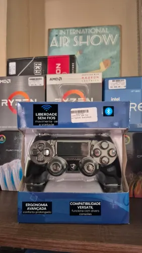 Controle sem fio, recarregável, compatível PC, celular, tv, PS4, novo, lacrado, com garant