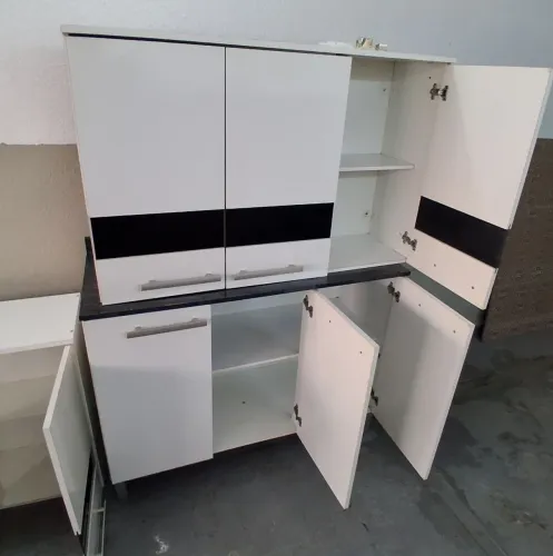KIT ARMÁRIO BALCÃO + 02 ARMÁRIOS AÉREOS COMPLETOS 