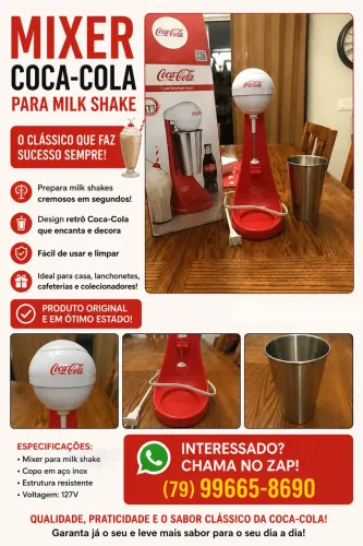 Mixer Milk Shake Coca-Cola Original + Copo Inox | Novo na Caixa
