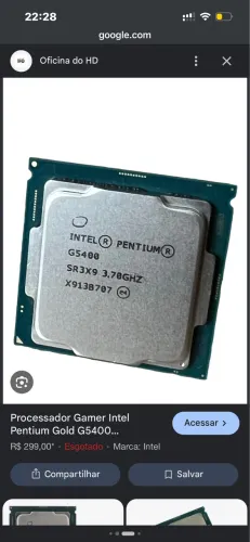 Lote 4 processadores Pentium G5400
