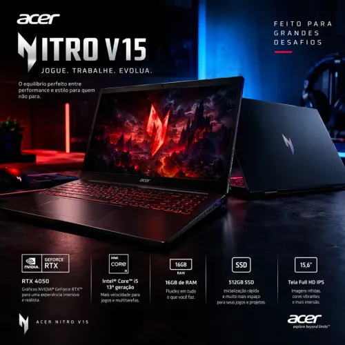 Nootebook Nitro v15 rtx4050 Impecável!