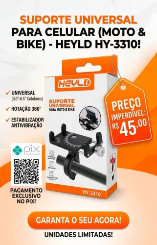 Suporte universal para celular, moto ou bike - HEYLD HY3310