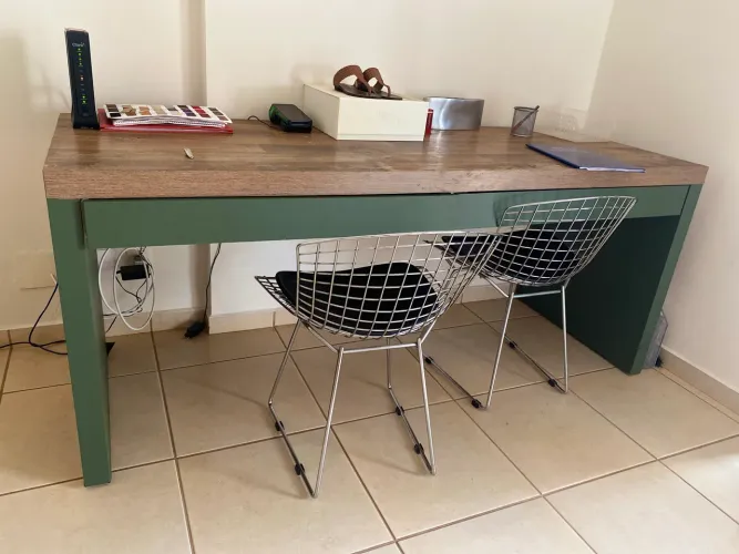 Mesa retangular com gavetas para escritório, sala ou cozinha