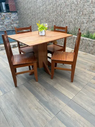 conjunto de mesa de madeira