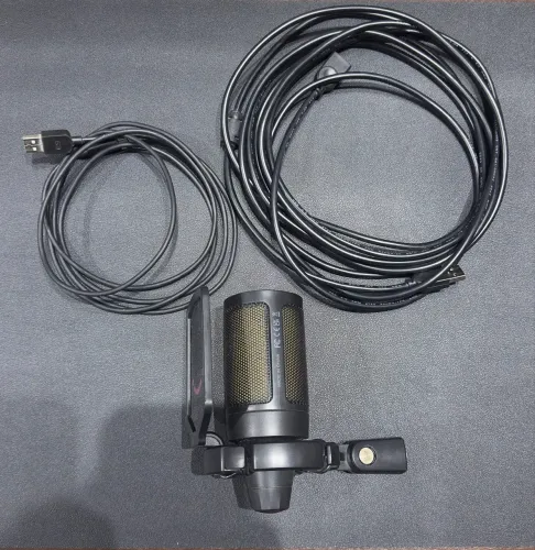 Kit Microfone Fifine + Suporte Articulado + Cabo Extensor USB 5m | Completo