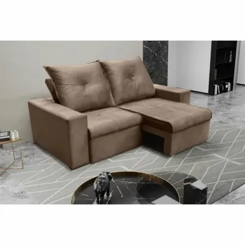 Sofá Retrátil e Reclinável 200cm Tozatto Stylo D23 com Tecido Veludo