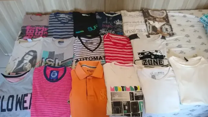 Kit 17 Camisetas Masculinas Estilosas Estampadas Listradas (Usado)