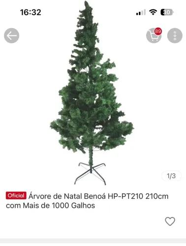 Árvore de Natal 1000 galhos 210 cm  