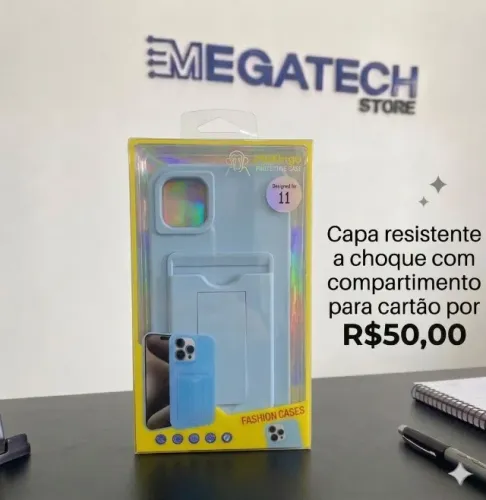 CAPA RESISTENTE A CHOQUES COM COMPARTILHAMENTO PARA CARTÃO
