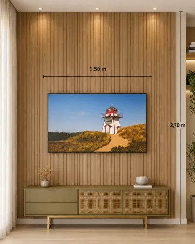 Painel Ripado Eucatex Barras RU Freijó Brasil 1.50X90CM