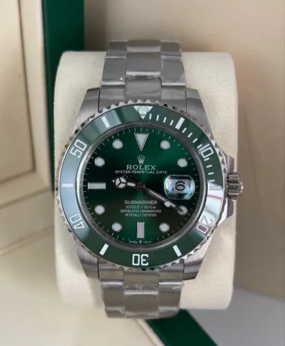 Rolex Submariner Hulk Verde 41mm Linha Prem AAA+ Vidro Safira Aço 904L