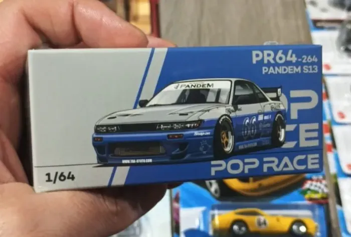 Pop Race 1:64 Pandem Nissan Silvia S13 MOONTECH BLUE