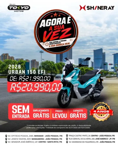 Shineray Urban 150 2027 | Scooter Mais completo e Tecnológica do Mercado!!