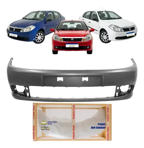 Parachoque Renault Symbol 2010 2011 2012 2013 Sem Grade Preto Liso Para Pintura