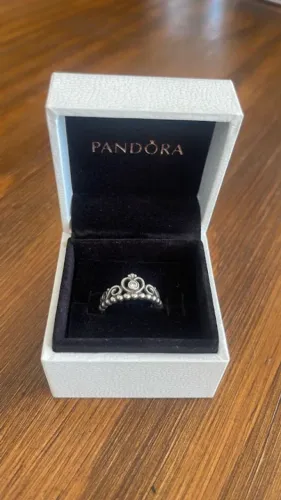 anel tiara de princesa - pandora