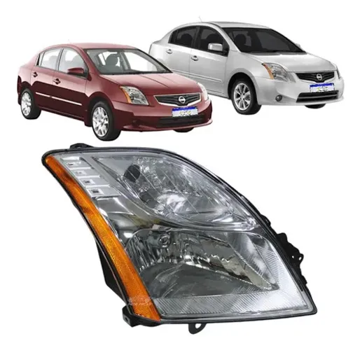 Farol Nissan Sentra Cromado Ambar 2010 2011 2012 2013 Ld Direito/passageiro