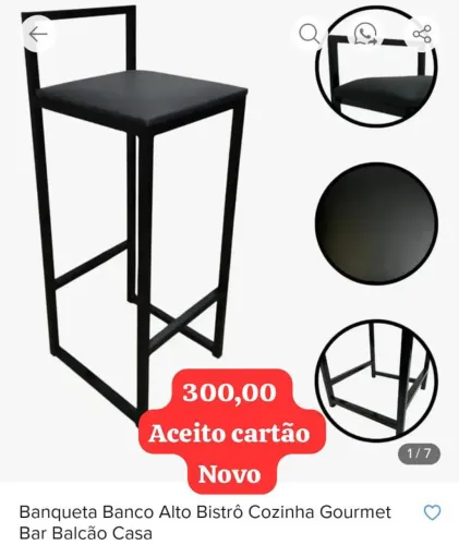 Kit com três banquetas bistrô