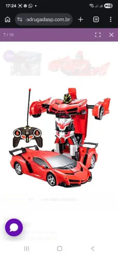 Carrinho De Controle Remoto 2 EM 1 Transforma Em Robô Carro U / VARIADA<br>Ref: 501587023 -