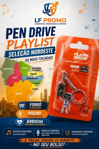 Pen Drive 16 Gb MUSlC@S Nordeste Atualizado