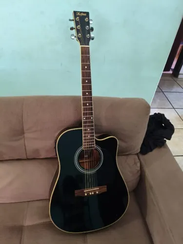 VIOLÃO HOFMA YE 220 BK ELÉTRICO