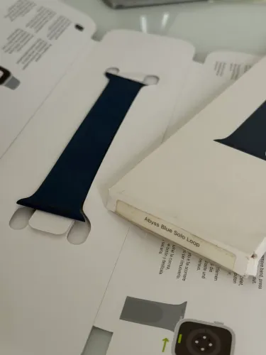Pulseira original Apple solo loop abyss blue para Apple Watch 44,45,46 e 49mm