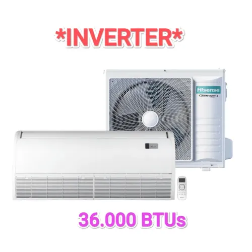Ar Split Piso Teto Hisense Inverter 36000 BTUs + NOVO + Nota + 1 Ano Garantia + Cartão 12x