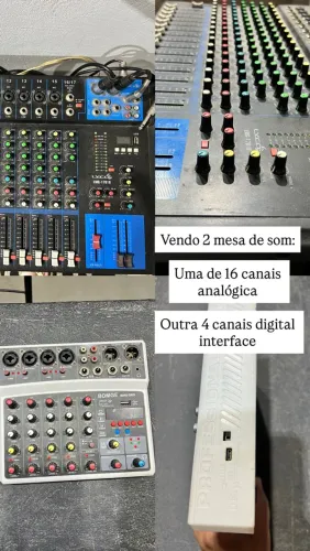 MESA DE SOM (16 canais analógica) (6 canais interface digital)