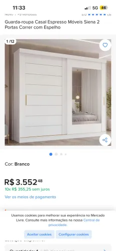 Guarda roupa semi novo