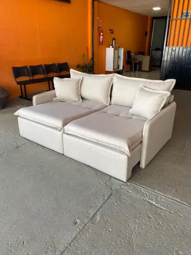 Sofá cama 1.92 bege linho 